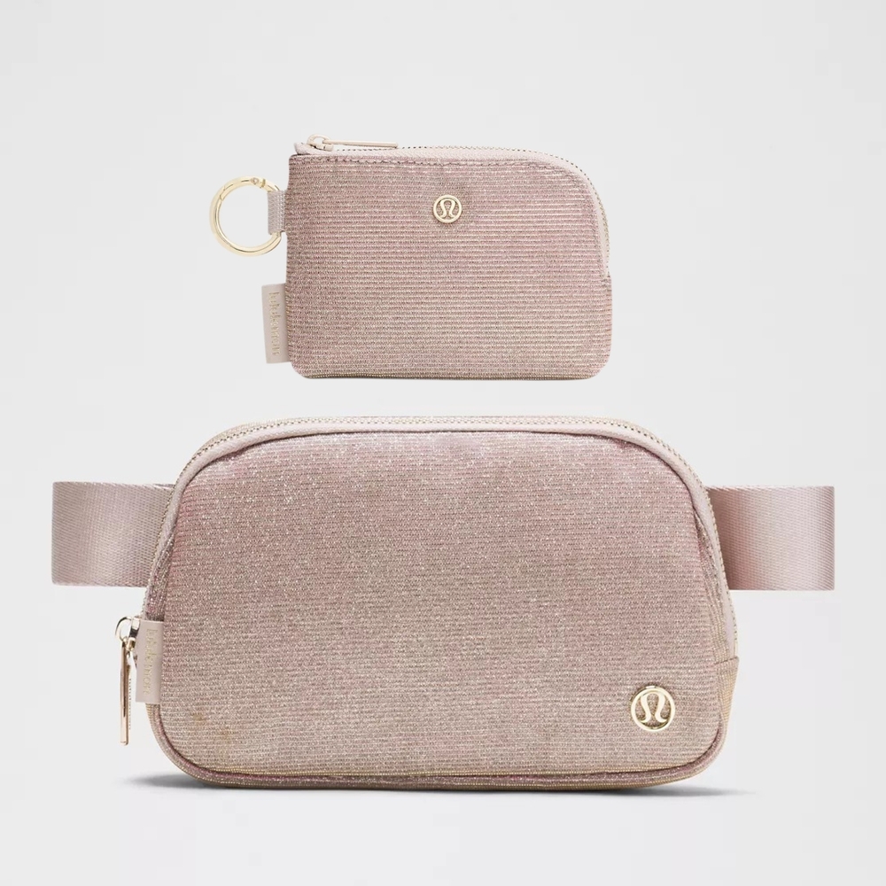 *NWT* LULULEMON Glitter Pink Everywhere Belt Bag & Clippable Card Pouch Set